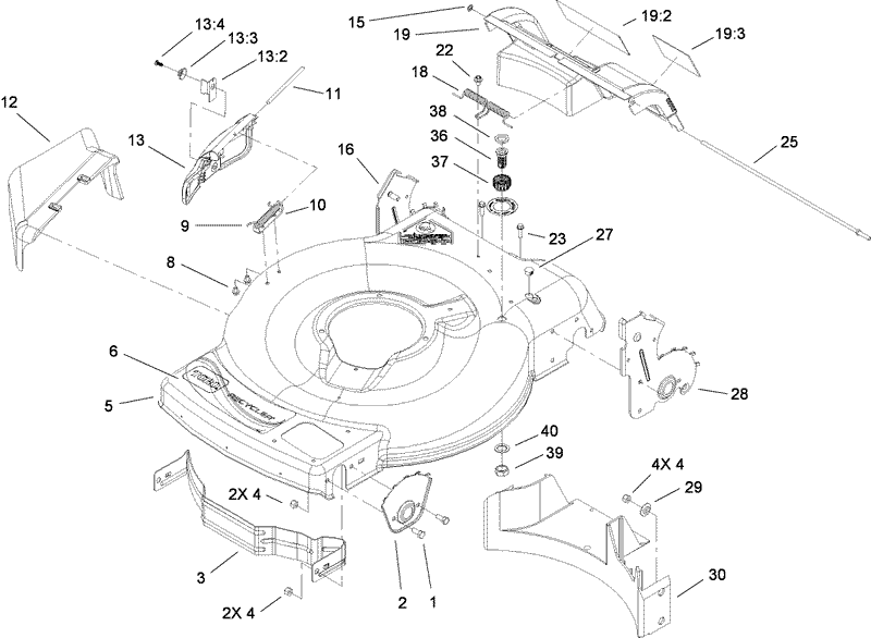 Deck Side Chute and Rear Door Assembly
