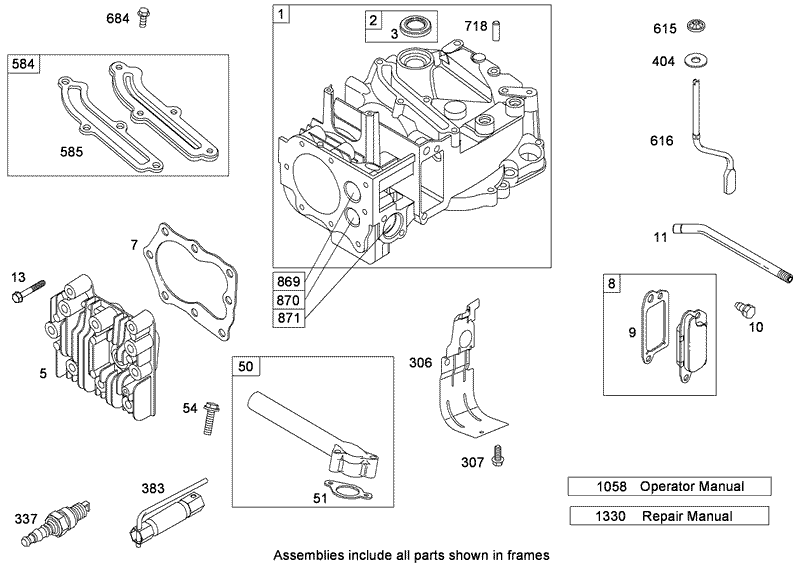 Cylinder Assembly Briggs and Stratton 126T05 0219 B1