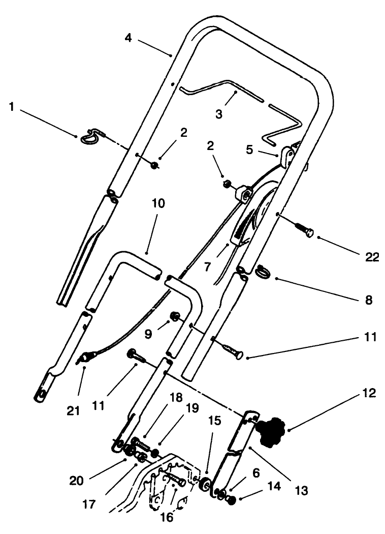 Handle and Throttle Control Assembly
