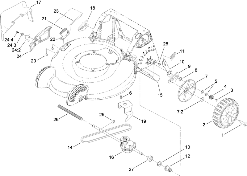 Side Discharge Transmission and Rear Wheel Assembly