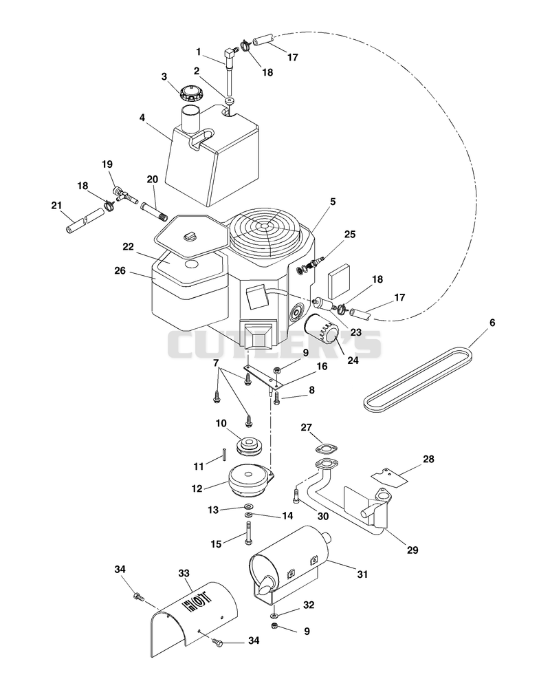 Engine, Clutch, Fuel And Exhaust
