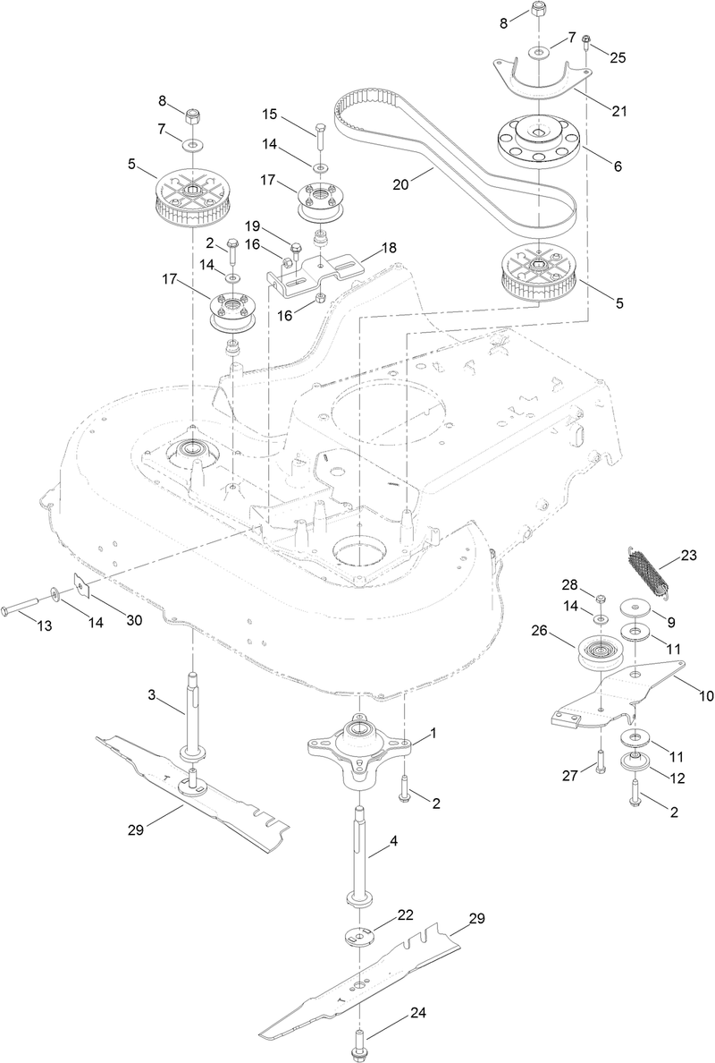 Belt Spindle and Blade Assembly