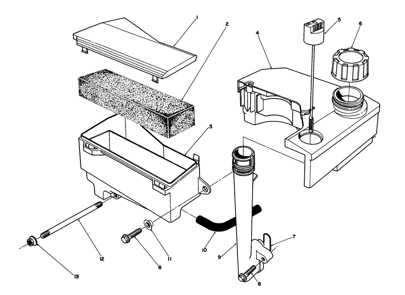 Air Cleaner and Fuel Tank Assembly model No Vml0 2
