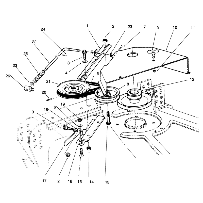 Deck Cover and Pulley Assembly