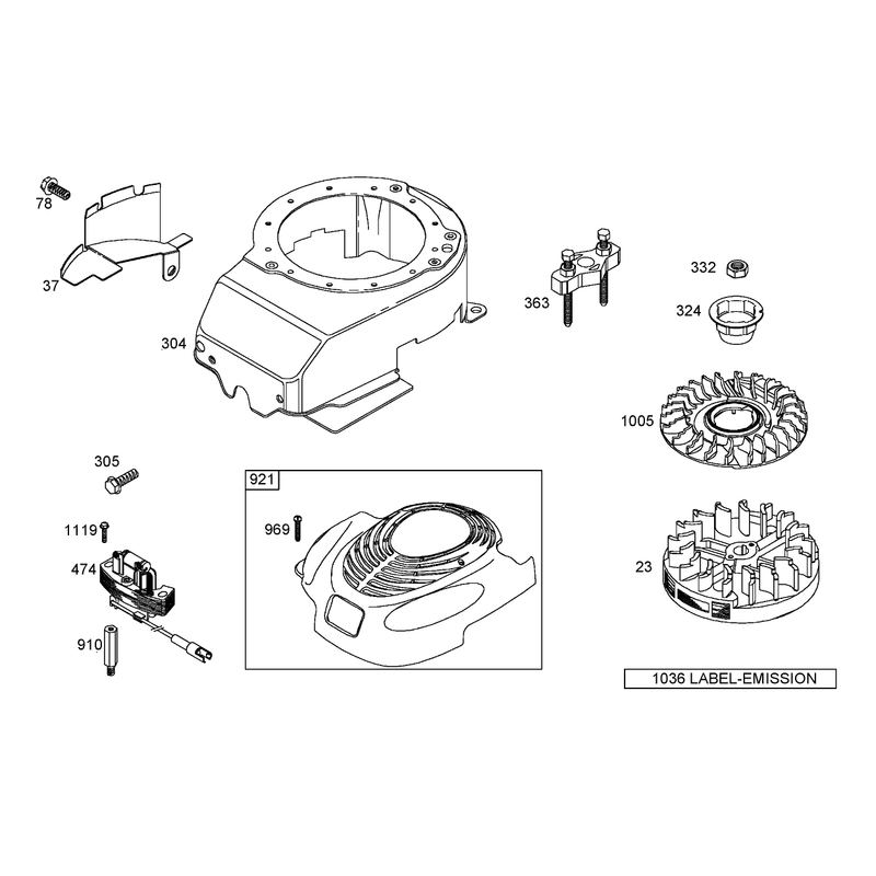 Blower Housing Assembly Briggs and Stratton 125K07-0188-E1