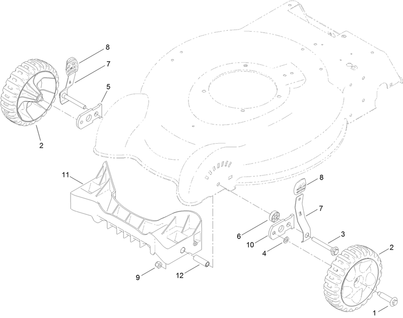 Front Wheel and Height of Cut Assembly