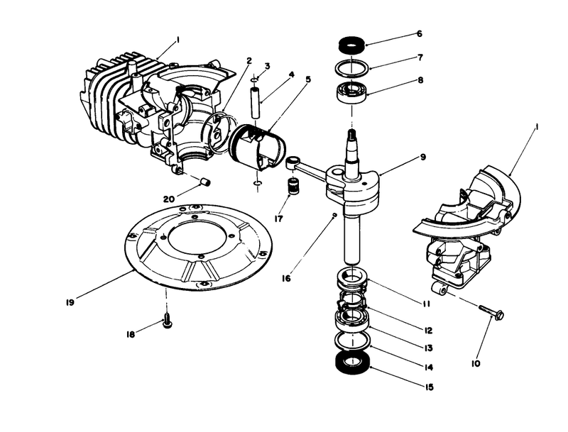 Crank Shaft Assembly engine Model No 47pm1 1serial No 2005001 and Up
