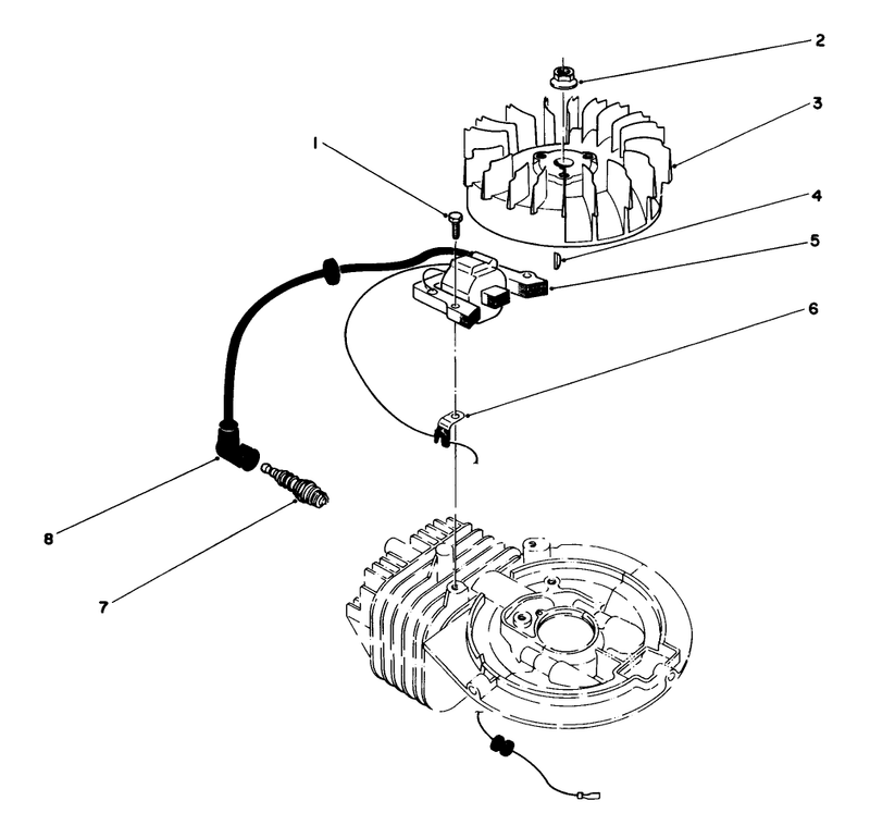 Flywheel and Magneto Assembly engine Model No 47pm1 2serial No 2000001 2005000