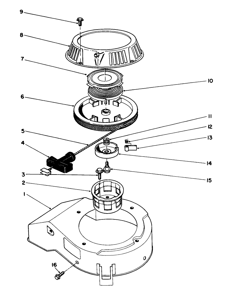 Recoil Assembly engine Model No 47pm1 2serial No 2000001 2005000