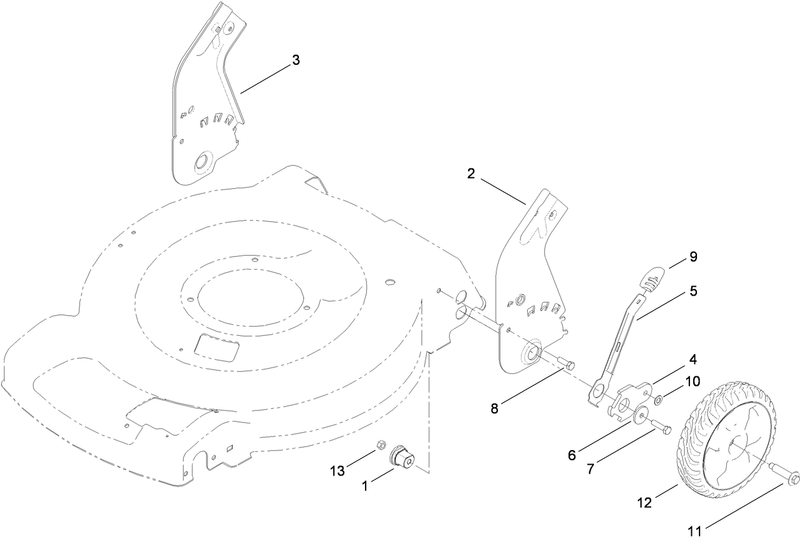 Rear Wheel and Height of Cut Assembly