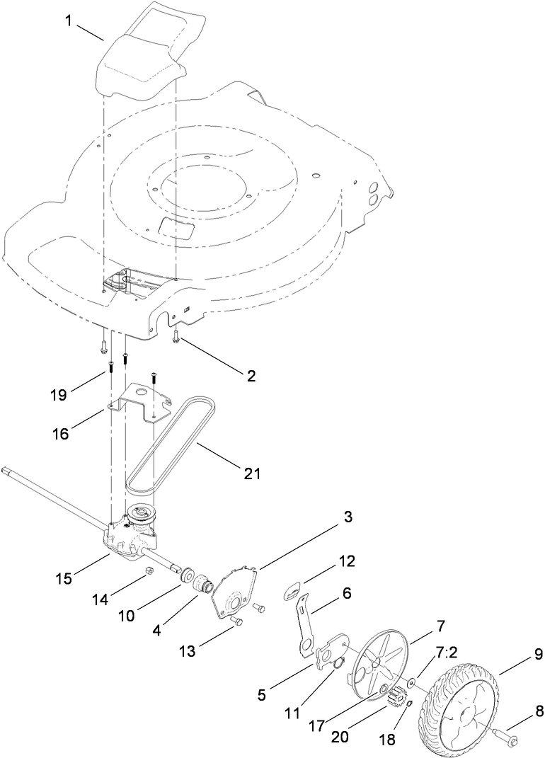Transmission Front Wheel and Height of Cut Assembly