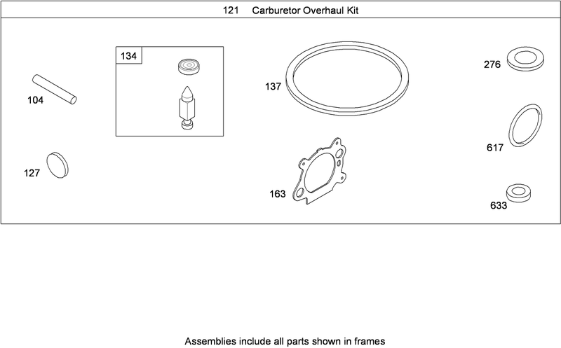 Carburetor Overhaul Kit Briggs and Stratton 124T02 0206 B1
