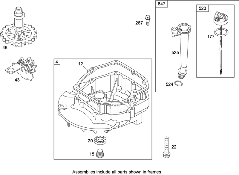 Crankcase CoverSump Assembly Briggs and Stratton 124T02 0206 B1
