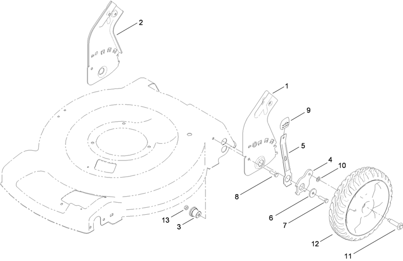 Rear Wheel and Height of Cut Assembly