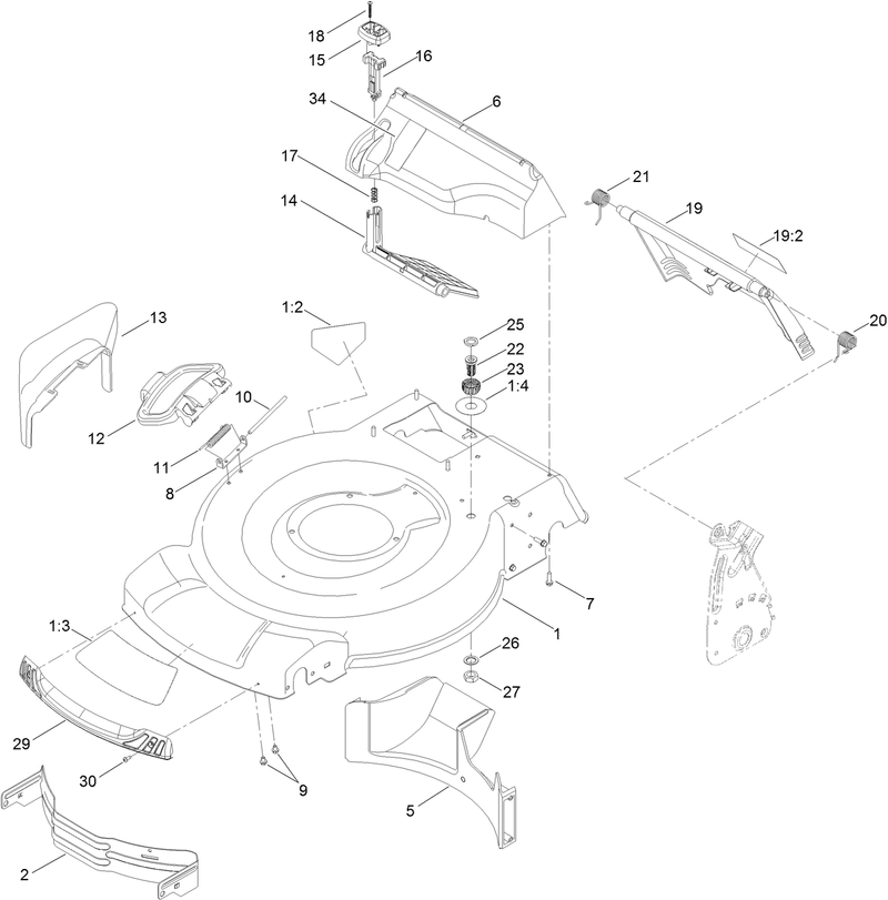 Deck Side Chute and Rear Door Assembly