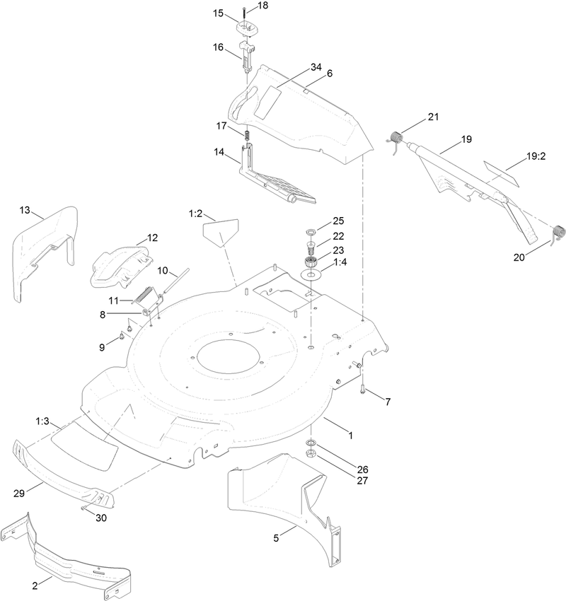 Deck Side Chute and Rear Door Assembly