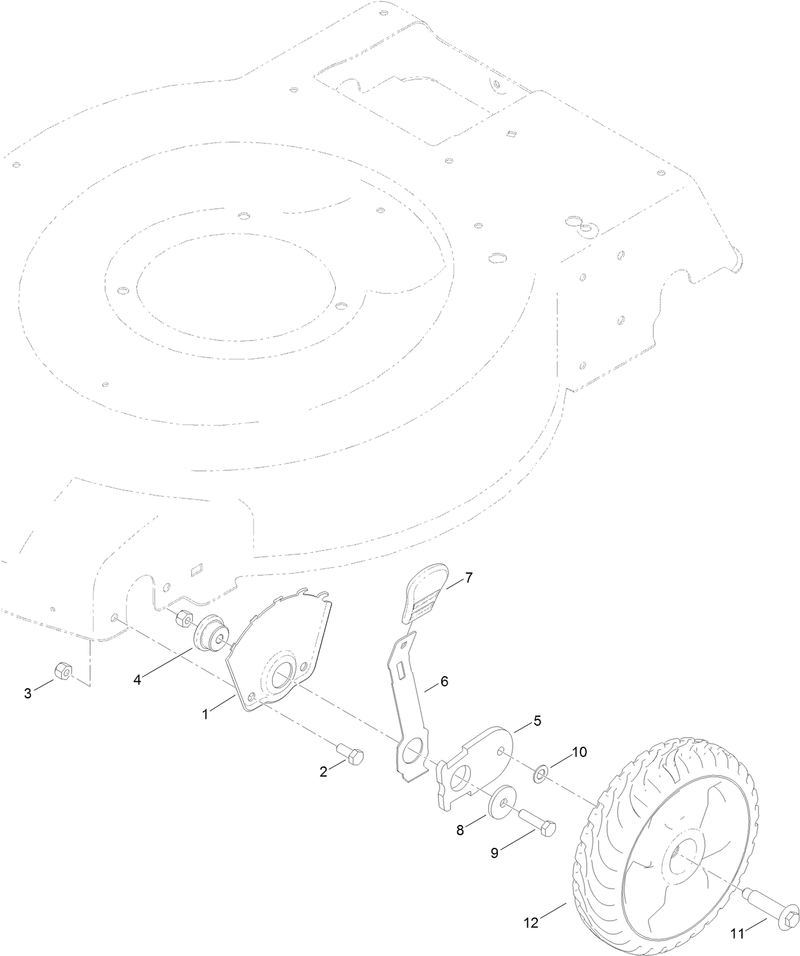 Front Wheel and Height of Cut Assembly