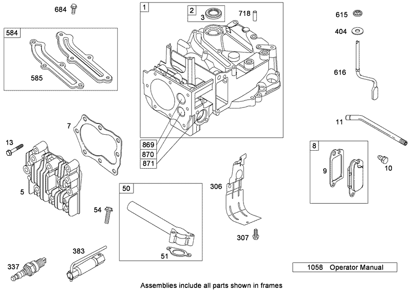 Cylinder Assembly Briggs and Stratton 126T02 0216 B1