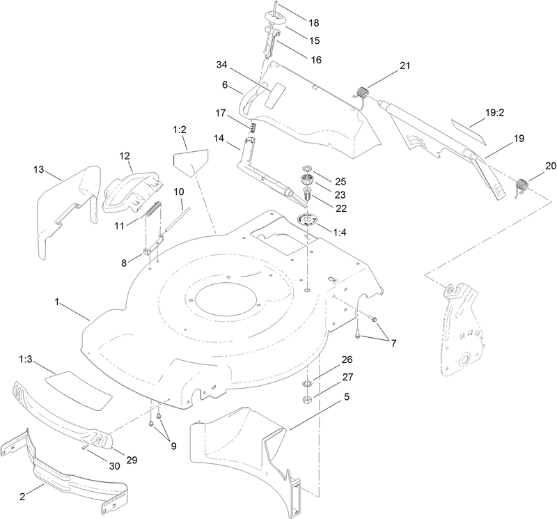 Deck Side Chute and Rear Door Assembly