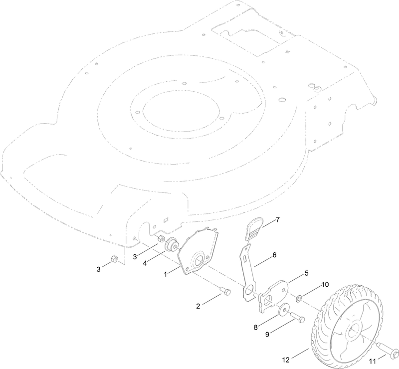 Front Wheel and Height of Cut Assembly