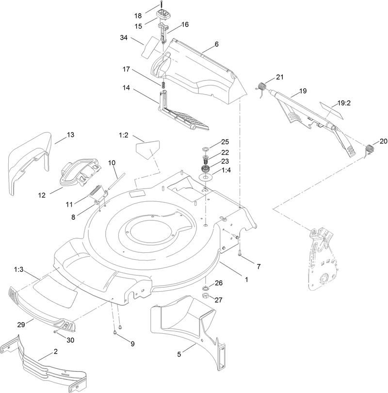 Deck Side Chute and Rear Door Assembly
