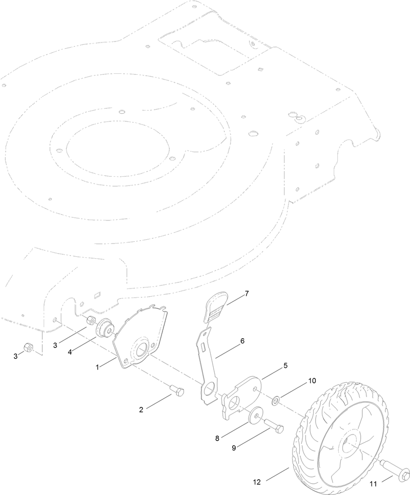 Front Wheel and Height of Cut Assembly