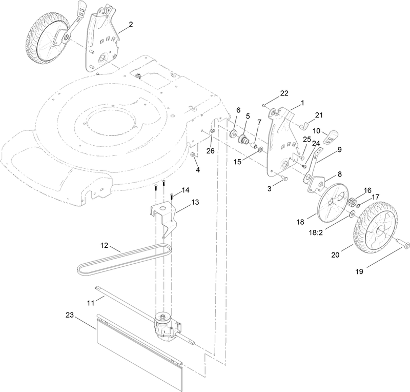 Transmission and Rear Wheel Drive Assembly