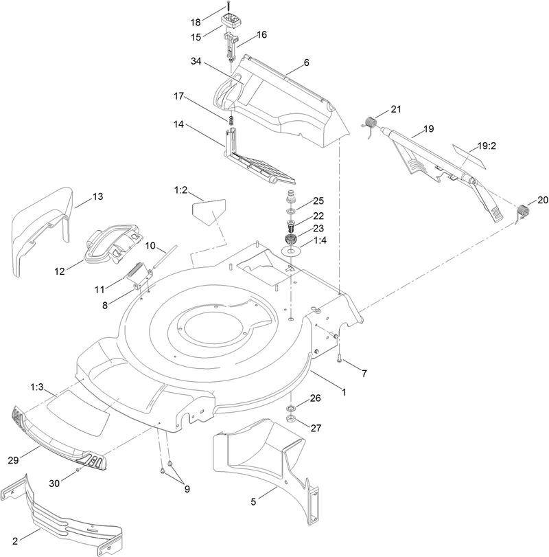Deck Side Chute and Rear Door Assembly