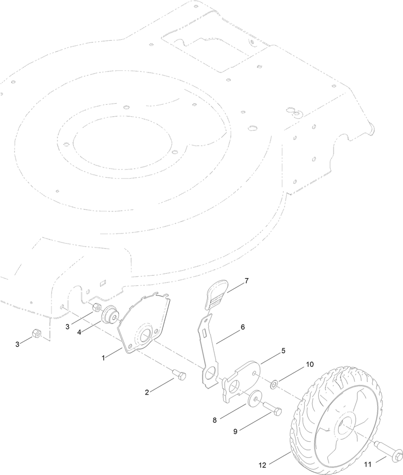 Front Wheel and Height of Cut Assembly