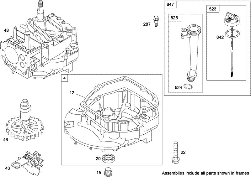 Crankcase Assembly Briggs and Stratton 126T05 0219 B1