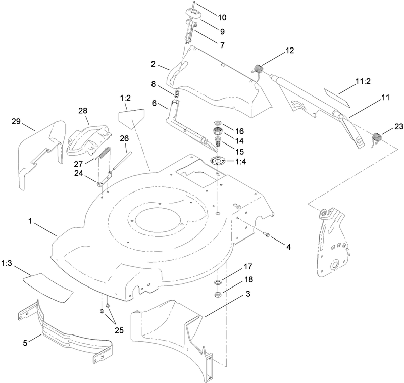 Deck Side Chute and Rear Door Assembly
