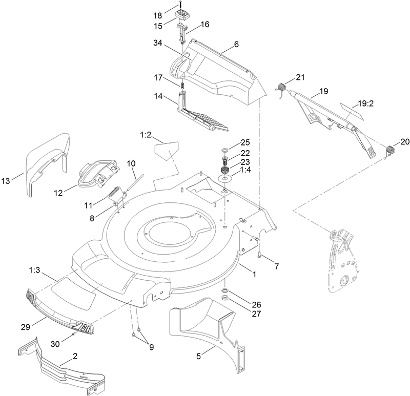 Deck Side Chute and Rear Door Assembly
