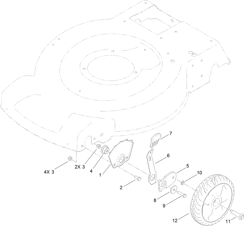 Front Wheel and Height of Cut Assembly