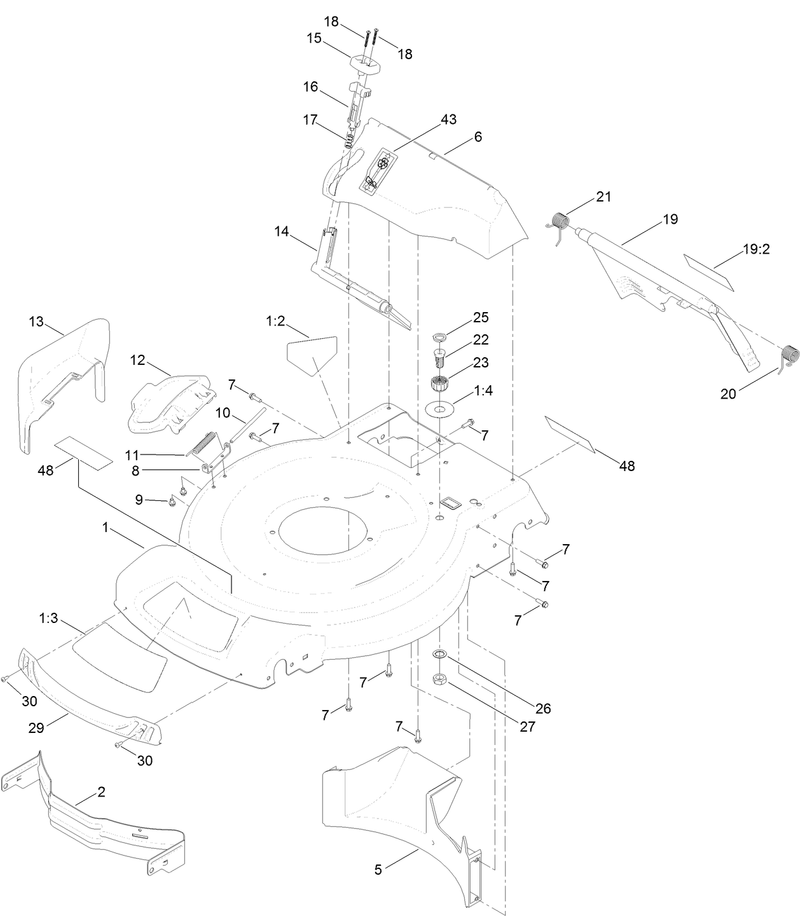 Deck Side Chute and Rear Door Assembly