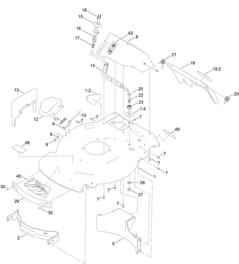 Deck Side Chute and Rear Door Assembly