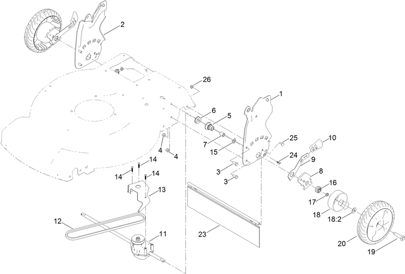 Rear Wheel and Height of Cut Assembly