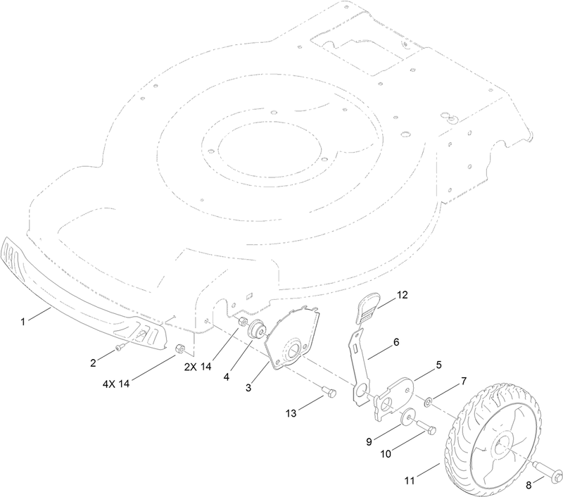 Front Wheel and Height of Cut Assembly