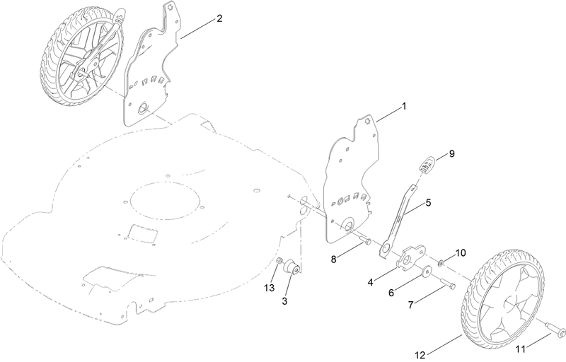 Rear Wheel Height of Cut Assembly