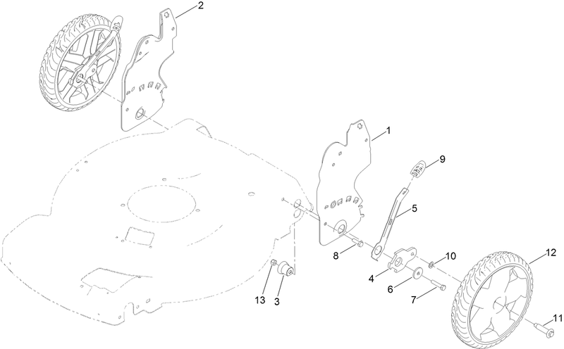 Rear Wheel and Height of Cut Assembly