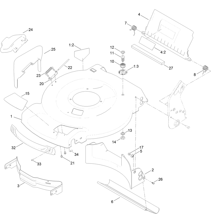Deck Side Chute and Rear Door Assembly