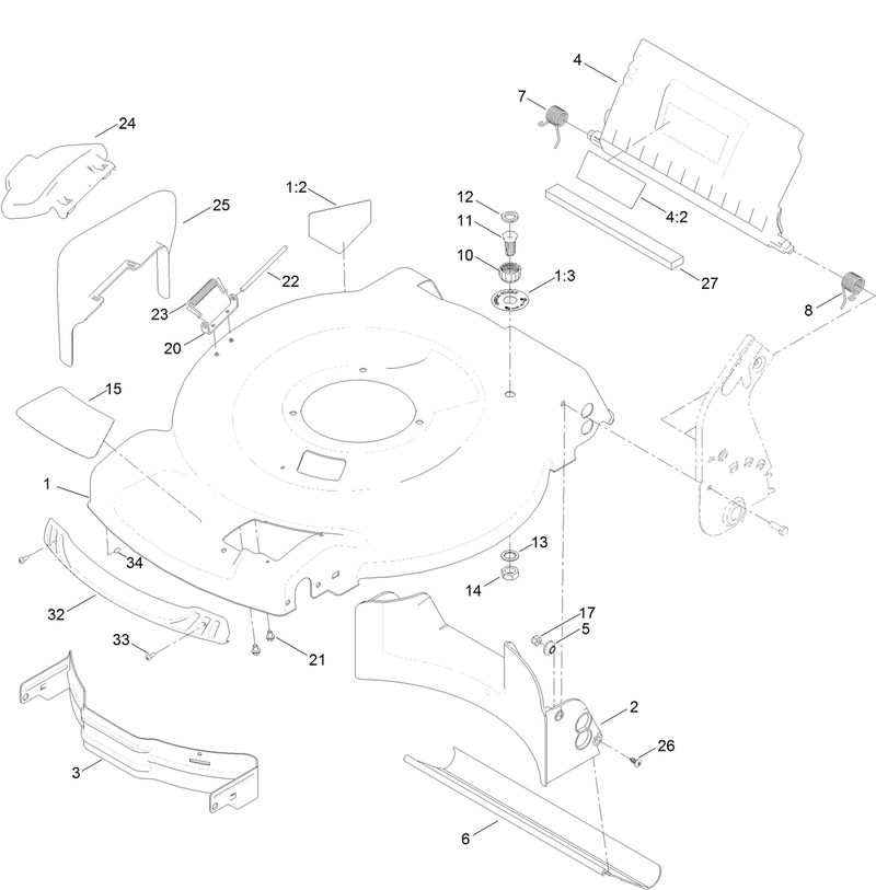 Deck Side Chute and Rear Door Assembly