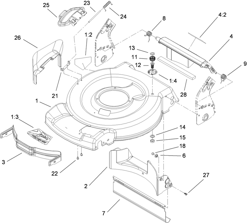 Deck Side Chute and Rear Door Assembly