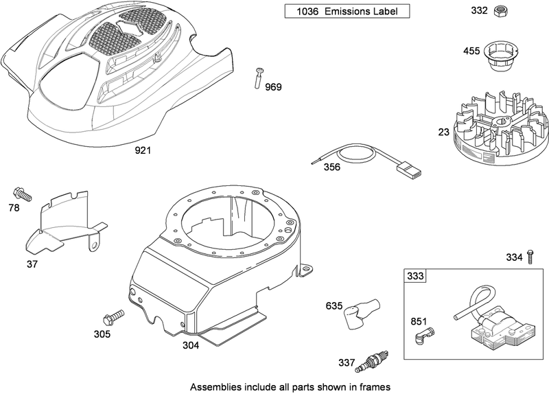 Blower Housing Flywheel and Ignition Assembly Briggs and Stratton 126L02 0120 F1