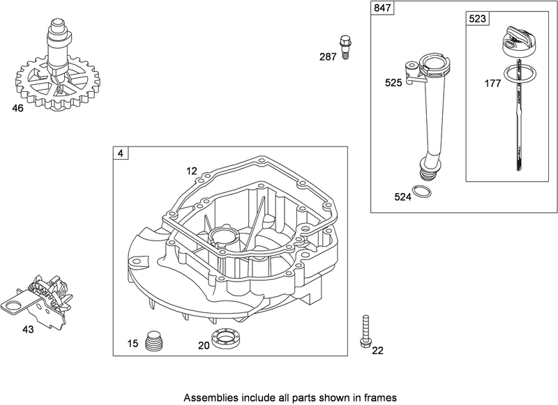 Crankcase Cover and Sump Assembly Briggs and Stratton 126L02 0120 F1