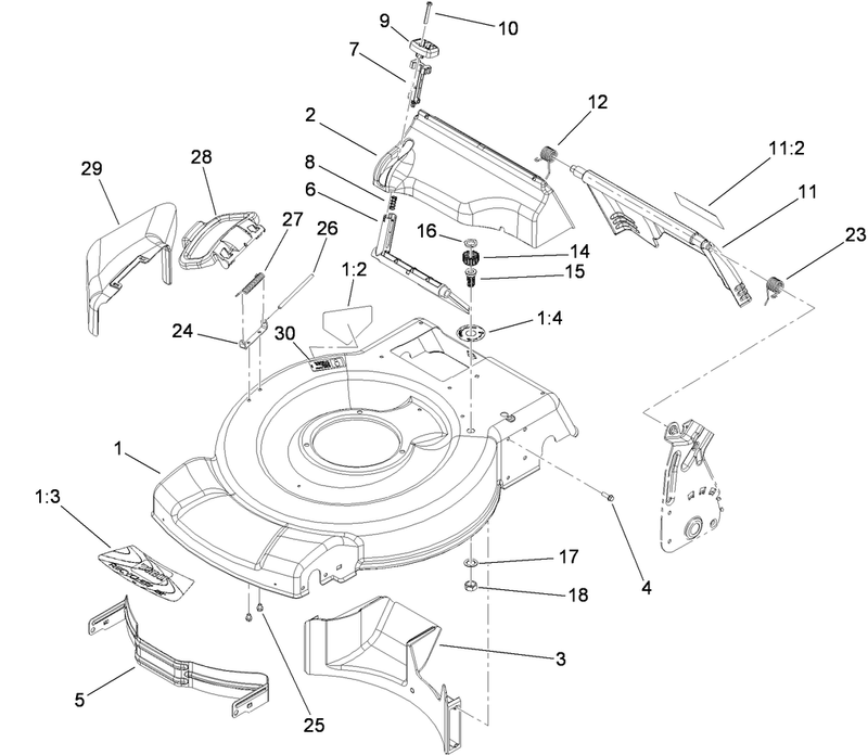 Deck Side Chute and Rear Door Assembly