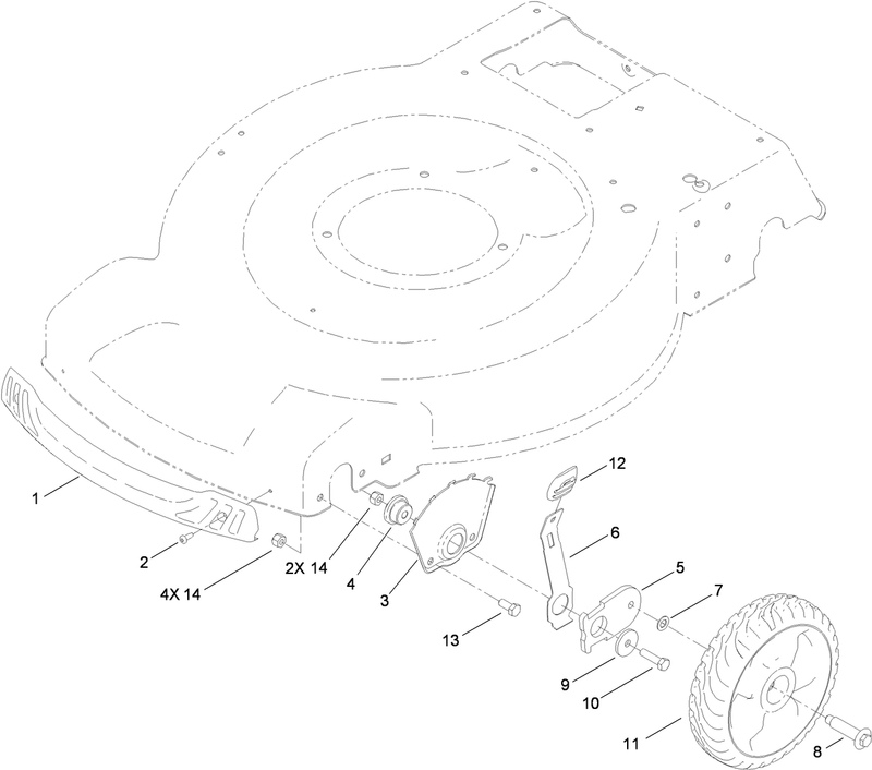 Front Wheel and Height of Cut Assembly