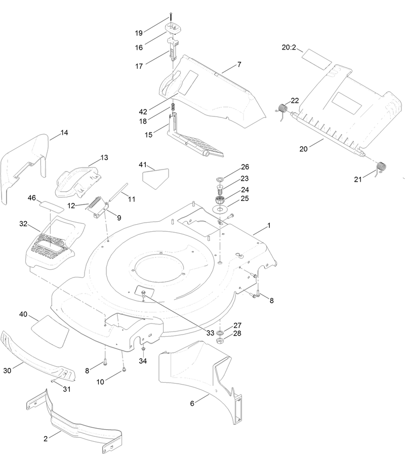 Housing and Rear Deflector Assembly