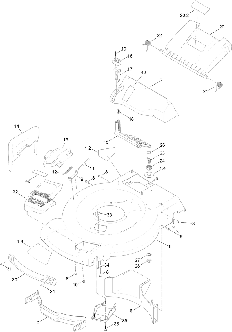 Housing and Rear Deflector Assembly