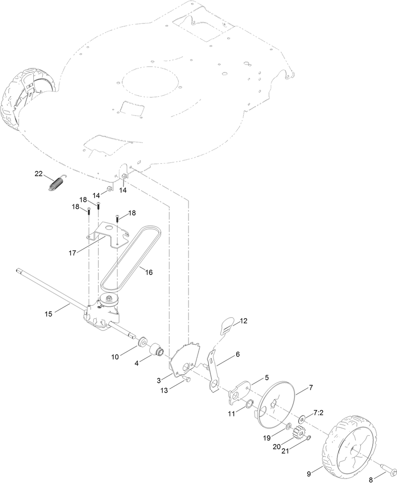 Front Wheel and Height of Cut Assembly