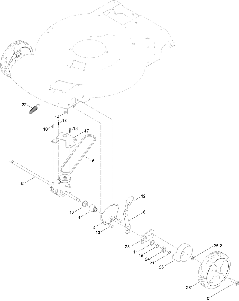Front Wheel and Height of Cut Assembly